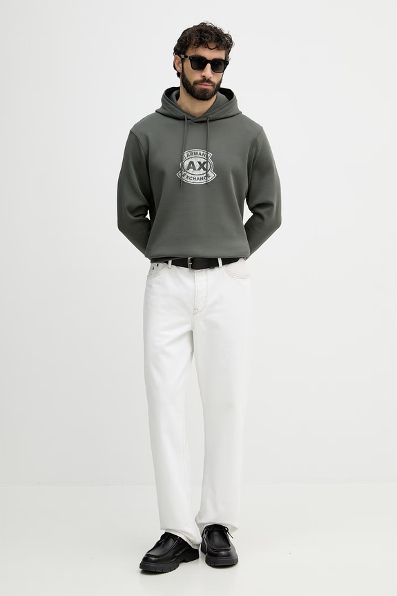 Armani Exchange bluza z kapturem męska XM002332.AF10818 zielony SS26