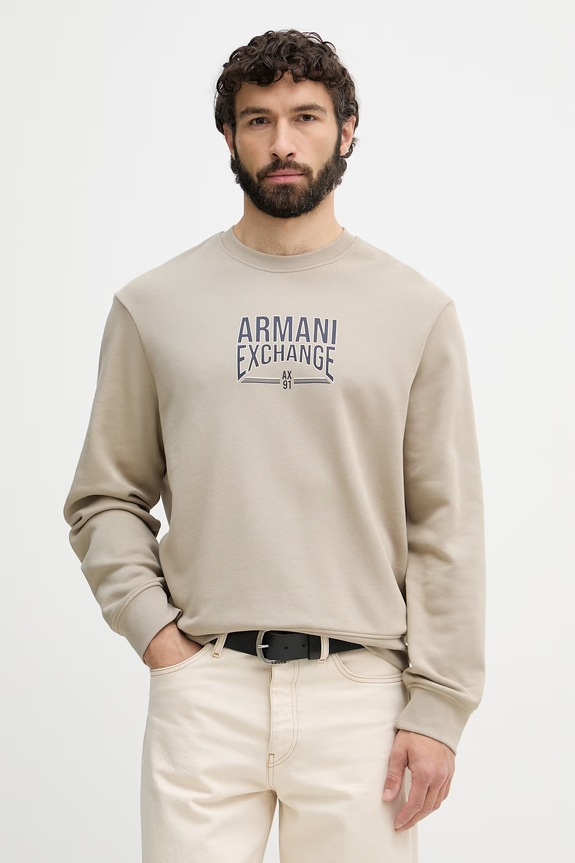 Armani Exchange pánska mikina z bavlny béžová XM002446.AF22124