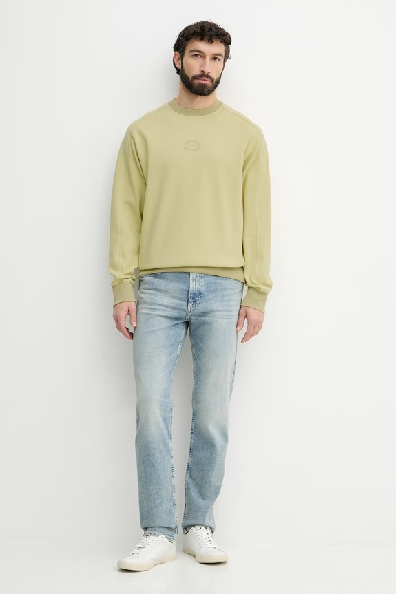 BOSS Orange bluza męska bawełniana 50559151 zielony SS26