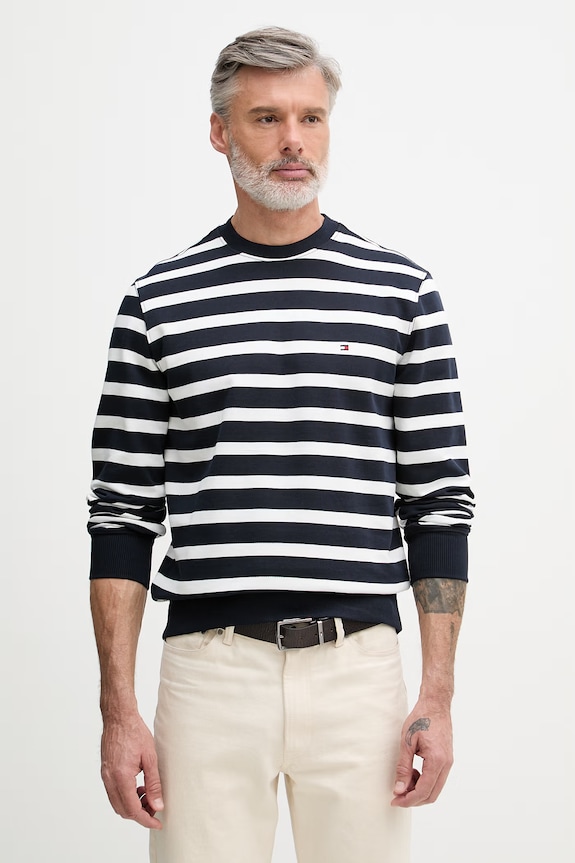 Tommy Hilfiger mikina pánska bavlnená tmavomodrá MW0MW41352
