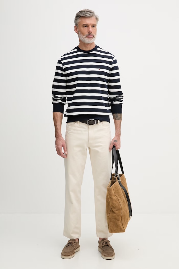 Tommy Hilfiger mikina pánska bavlnená MW0MW41352 tmavomodrá SS26