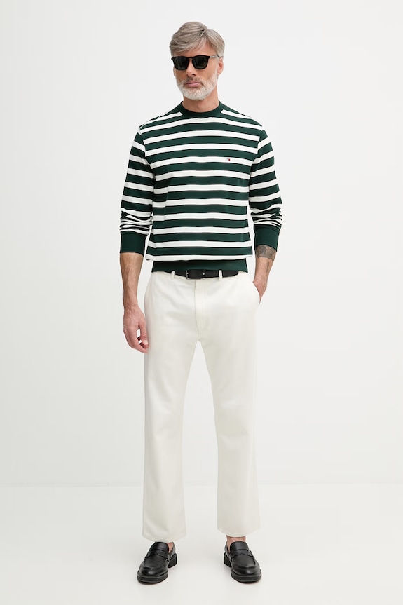 Tommy Hilfiger mikina pánska bavlnená MW0MW41352 zelená SS26