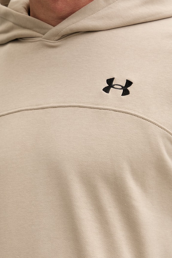 Under Armour μπλούζα με κουκούλα ανδρική με βαμβάκι Rival LW Hoodie 6012335 μπεζ