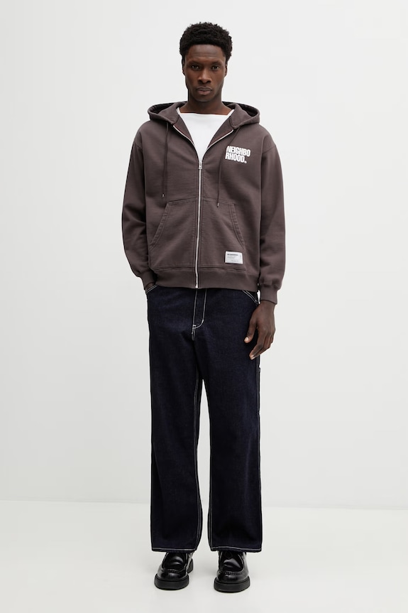 NEIGHBORHOOD cotton sweatshirt CLASSIC SWEAT ZIP HOODIE LS 252UWNH.CSM03 brown