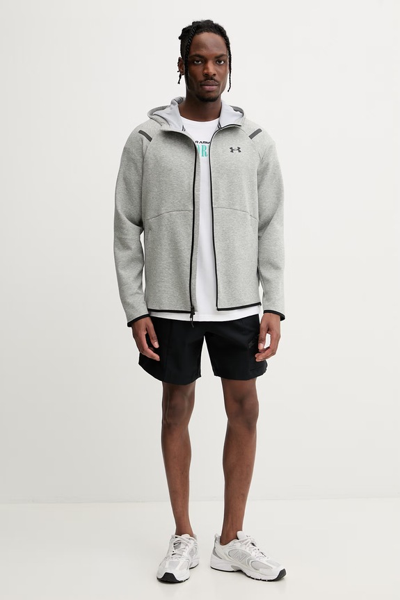 Under Armour μπλούζα με κουμπιά Ανδρική Unstoppable Flc 1389352 γκρί SS26