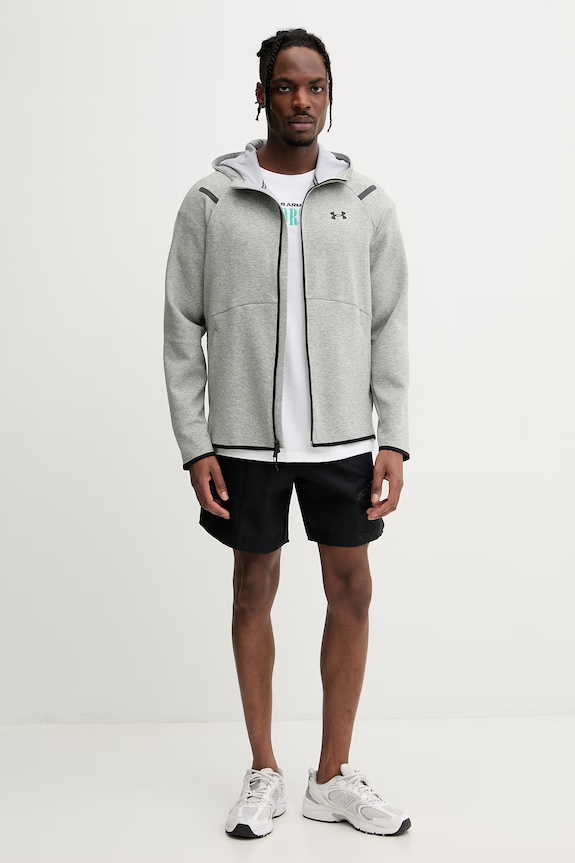 Under Armour μπλούζα με κουμπιά Ανδρική Unstoppable Flc 1389352 γκρί SS26