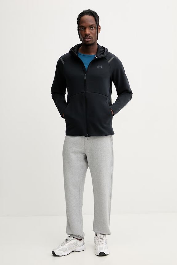 Under Armour μπλούζα με κουμπιά ανδρική Unstoppable Flc 1389352 μαύρο SS26