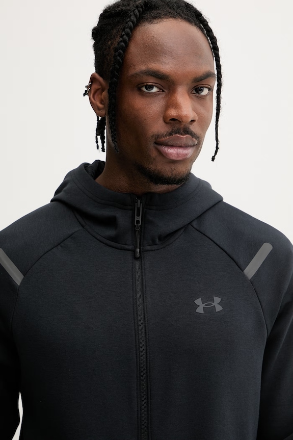 Under Armour μπλούζα με κουμπιά ανδρική Unstoppable Flc μαύρο 1389352