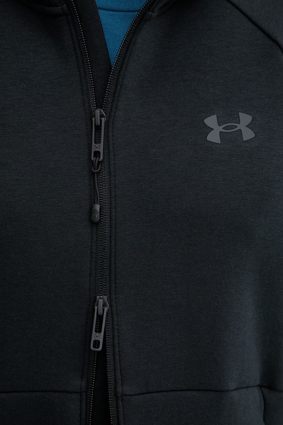 Under Armour μπλούζα με κουμπιά ανδρική Unstoppable Flc 1389352 μαύρο