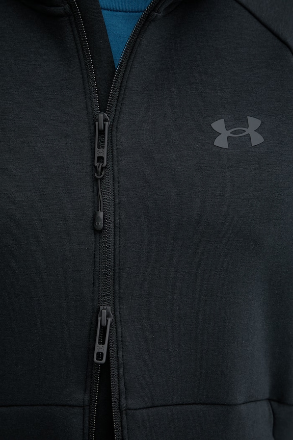 Under Armour μπλούζα με κουμπιά ανδρική Unstoppable Flc 1389352 μαύρο