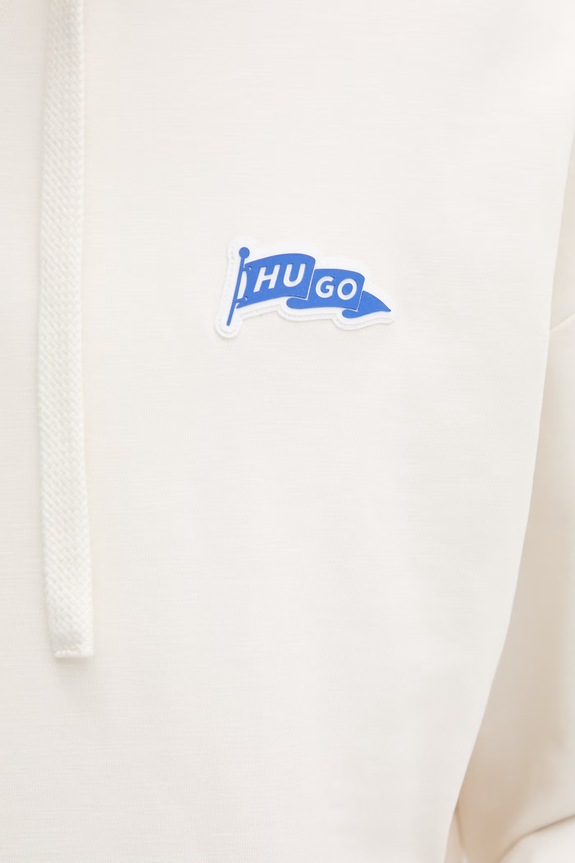 HUGO Blue mikina s kapucňou pánska bavlnená Nohahood 50557792 béžová