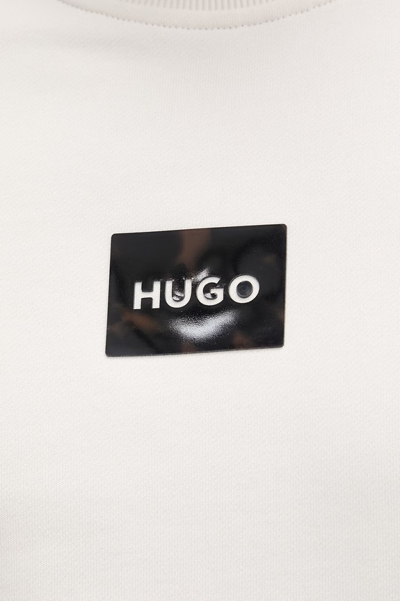 Bavlnená mikina HUGO Daylo 50557452 béžová