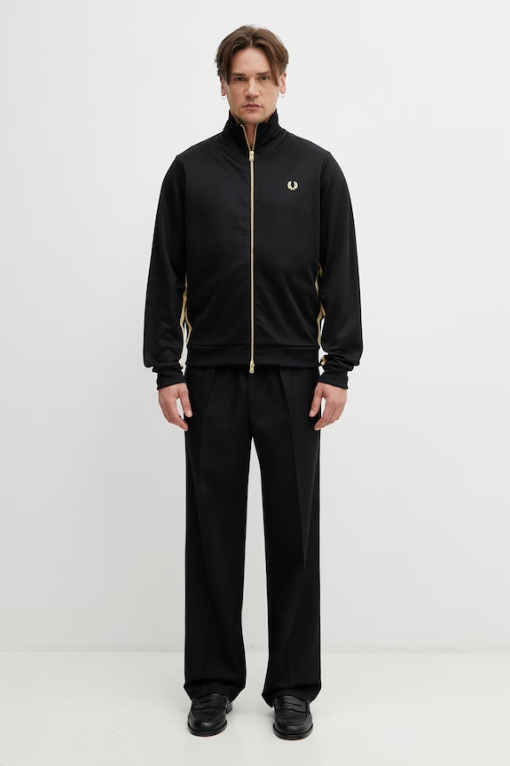 Fred Perry zip-up sweatshirt cotton men's J2329 black