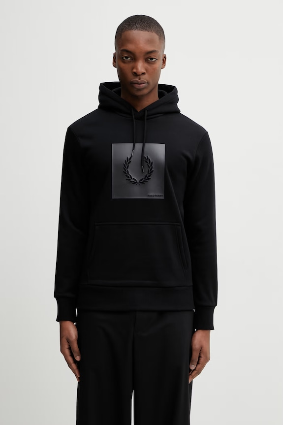 Mikina Fred Perry s kapucňou čierna M2424