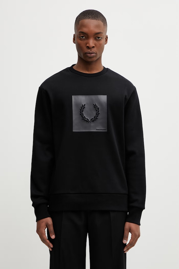 Fred Perry felpa sovrastampa nero M2425