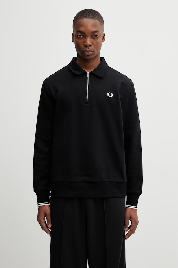 Fred Perry bluza bawełniana gładkie czarny M2426