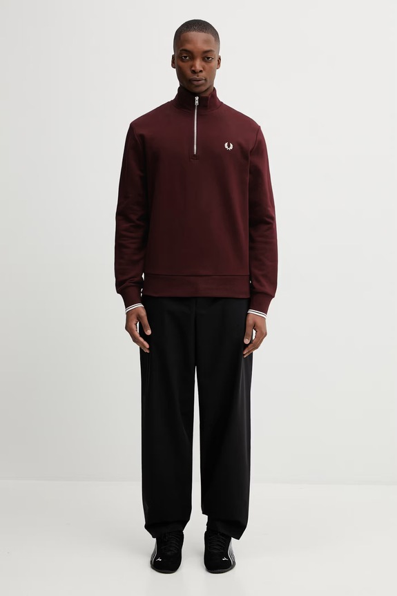 Fred Perry bluza bawełniana męska M3574.64A bordowy