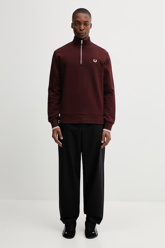 Fred Perry bluza bawełniana męska M3574.64A bordowy