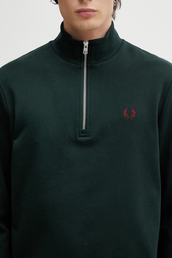Fred Perry mikina bavlněná pánská zelená M3574.85A