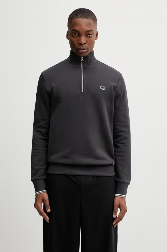 Fred Perry bluza bawełniana bawełna szary M3574.87A