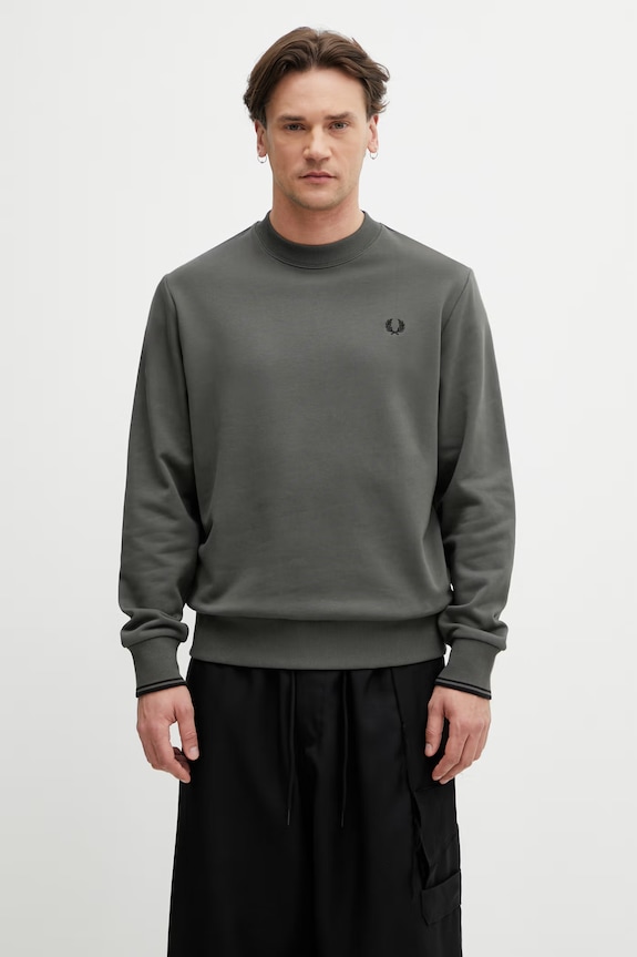 Fred Perry bluza męska bawełniana zielony M7535.U70