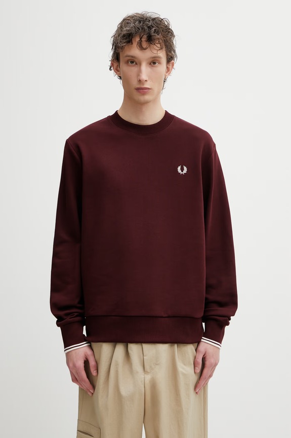Fred Perry hanorac bărbătesc din bumbac burgundia M7535.64A