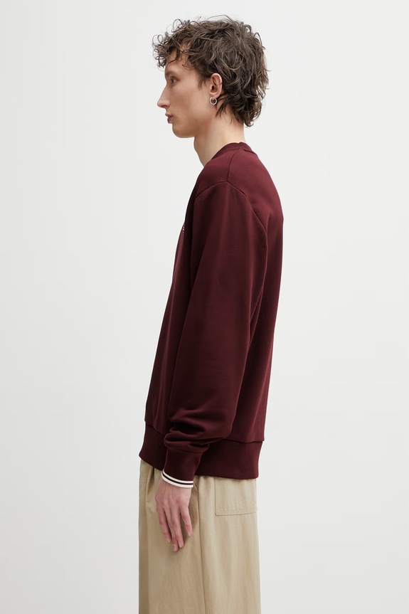 Fred Perry bluza bawełniana męska M7535.64A bordowy SS26