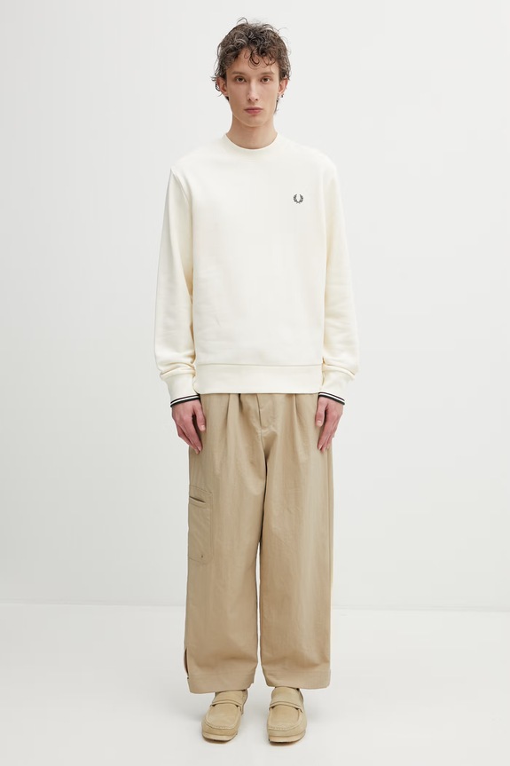 Fred Perry bluza męska bawełniana M7535.84A beżowy