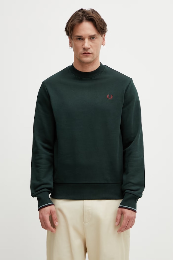 Fred Perry суичър от памук мъжки зелен M7535.85A