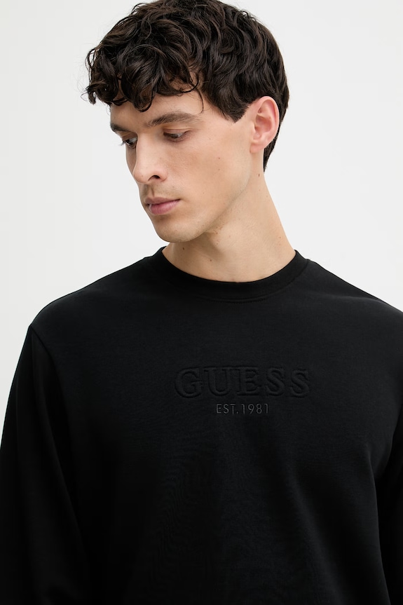 Guess mikina pánska bavlnená čierna M6GQ07.K3045