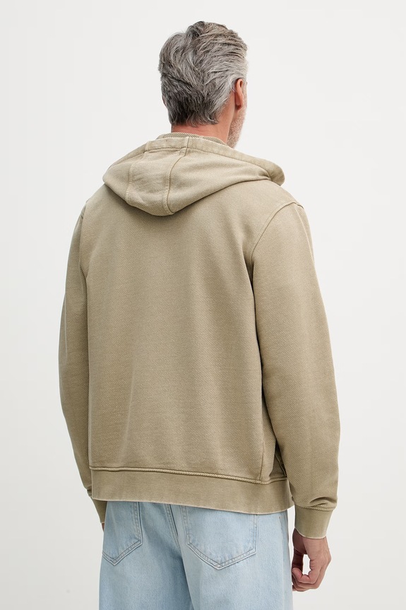 Oblečenie Guess mikina na zips s kapucňou pánska bavlnená M6GQ15.K3019 zelená