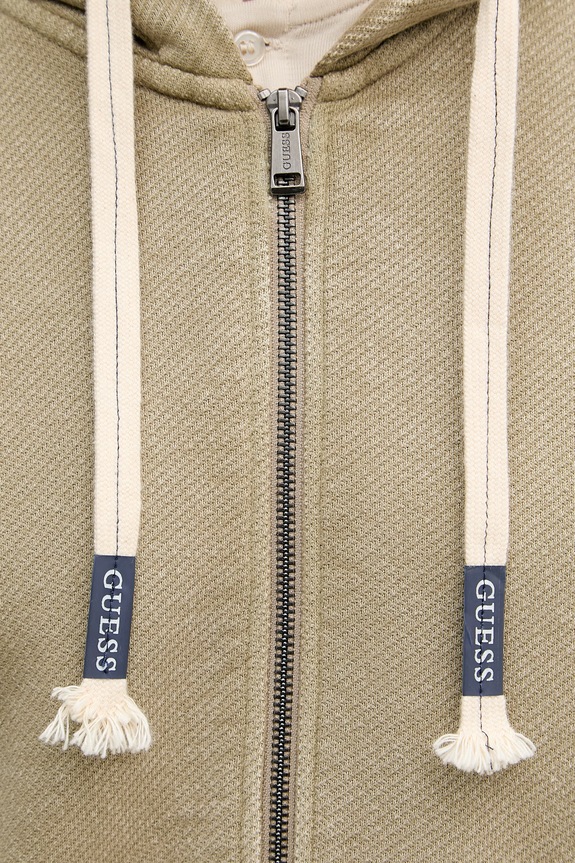 Guess mikina na zips s kapucňou pánska bavlnená M6GQ15.K3019 zelená