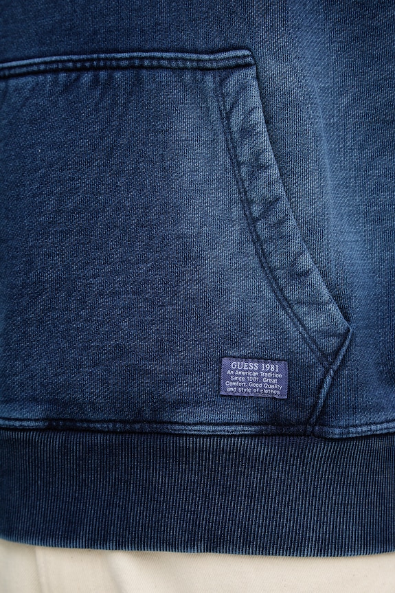 Guess Bluza z kapturem męska bawełniana TERRY M6GQ20.K3168 granatowy