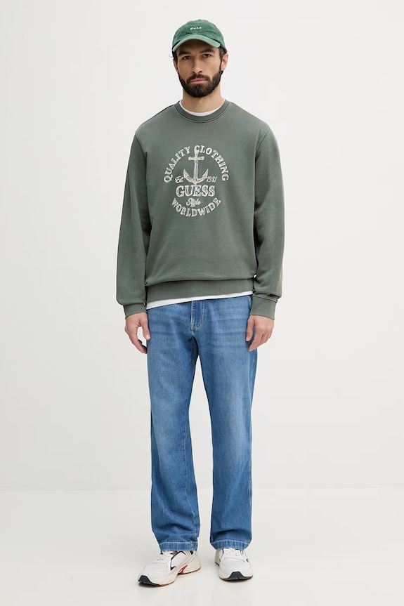 Guess mikina pánska bavlnená M6GQ23.K3464 zelená SS26
