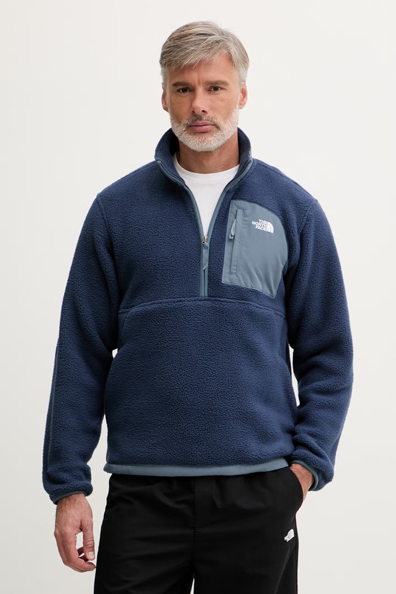 The North Face hanorac din polar pentru bărbați Yumiori Off Peak bleumarin NF0A8FKPMOE1