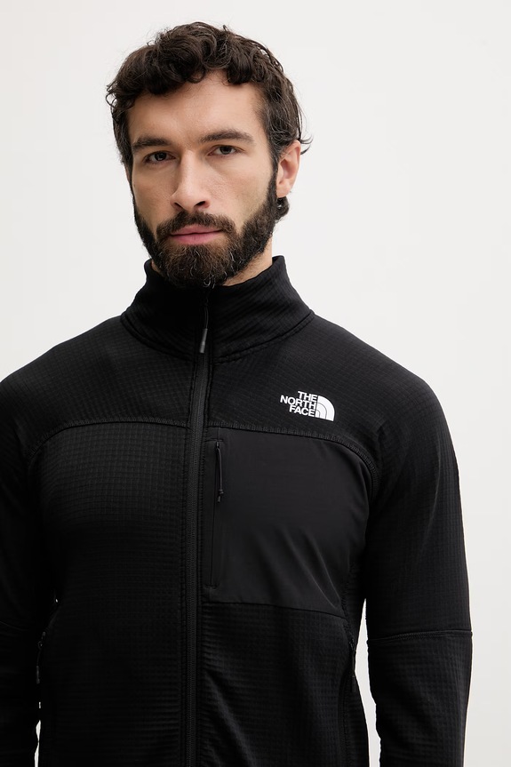 The North Face μπλούζα με κουμπιά Ανδρική Powergrid stormgap μαύρο NF0A8G2XJK31