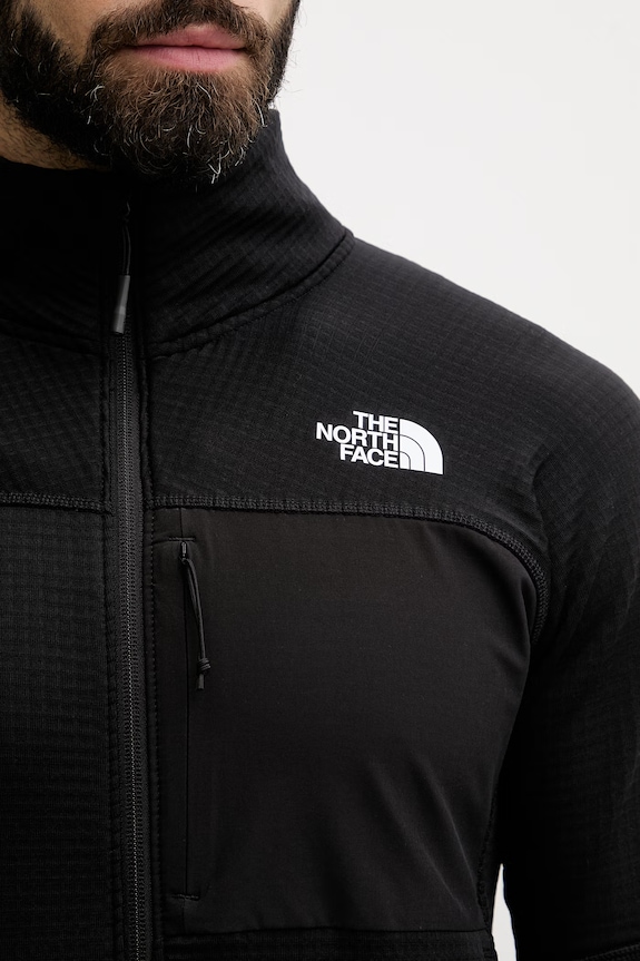 The North Face μπλούζα με κουμπιά Ανδρική Powergrid stormgap NF0A8G2XJK31 μαύρο