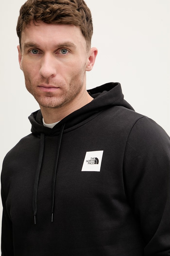 The North Face bluza z kapturem męska z bawełną Evolution czarny NF0A8G9EJK31