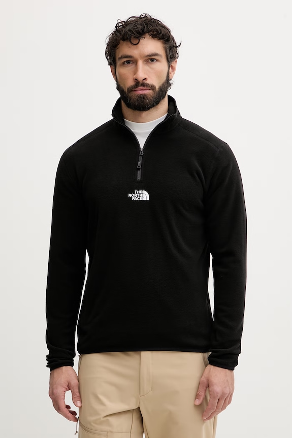 The North Face μπλούζα ανδρική φλις EMBROIDERED LOGO μαύρο NF0A8HRWJK31