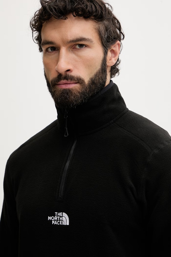 The North Face μπλούζα ανδρική φλις EMBROIDERED LOGO μαύρο NF0A8HRWJK31