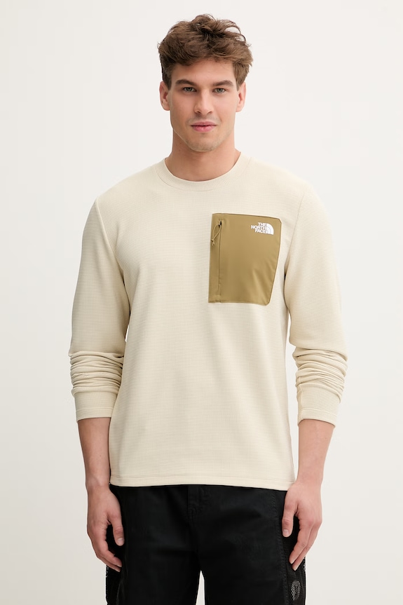 The North Face longsleeve męski KECHA beżowy NF0A8CS9DOM1