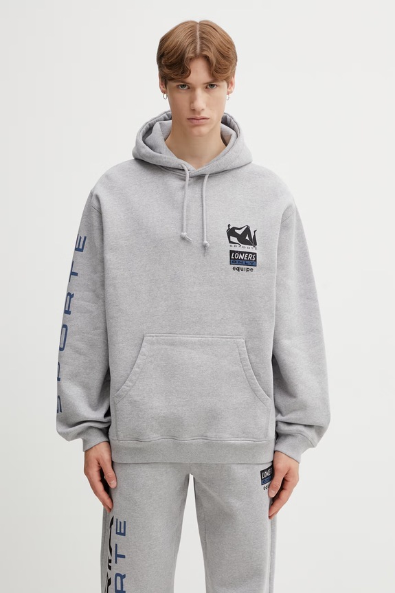 by Parra bluza z kapturem damska szary 55120