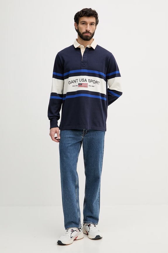 Gant bluza męska bawełniana 2065099 granatowy SS26