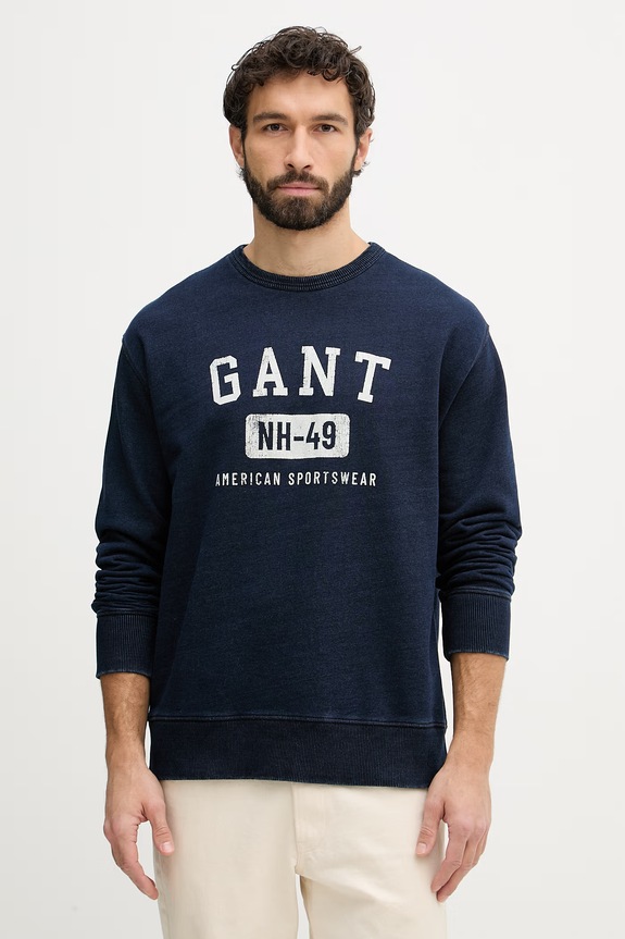 Gant mikina pánska bavlnená modrá 2067132