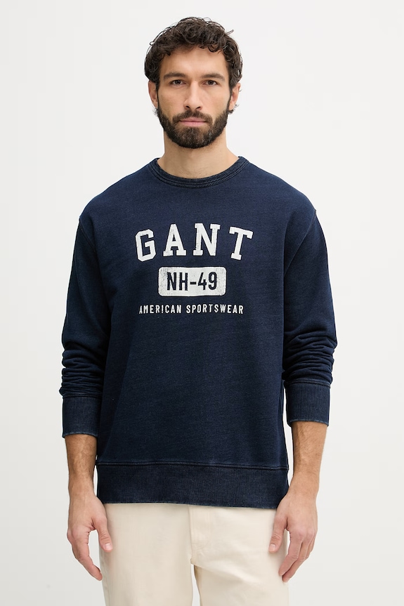 Gant mikina pánska bavlnená modrá 2067132