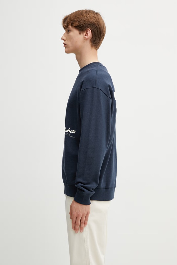 Barbour MOL0740NY91 felpa oversize in cotone da uomo MOL0740NY91 blu navy SS26