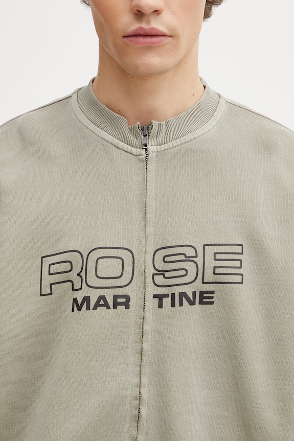 Martine Rose Men's cotton zip-up sweatshirt beige 642JS02421
