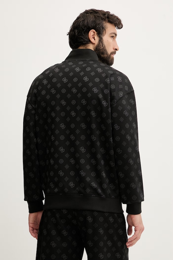 Îmbrăcăminte Guess hanorac cu fermoar pentru bărbați OVIDIO Z6GQ07.K2849 negru