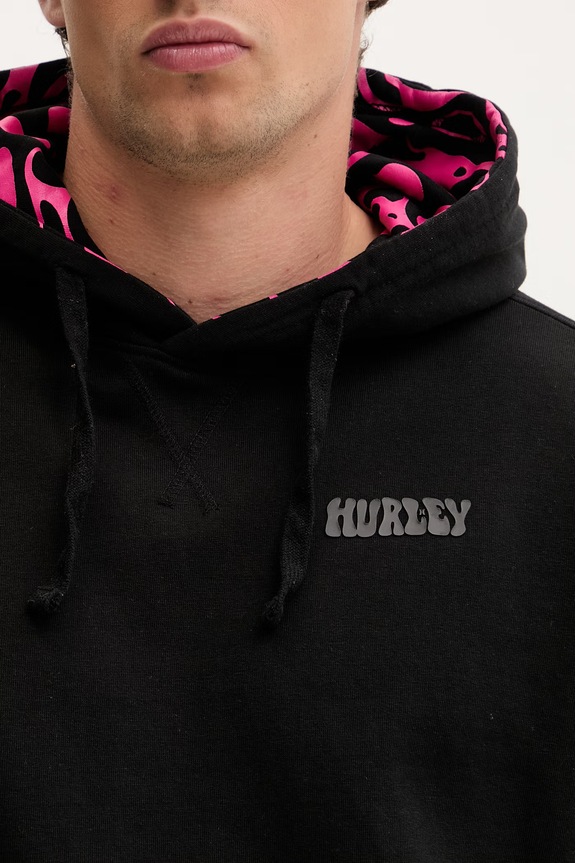Hurley bluza z kapturem męska bawełniana BUBBLE MFTEUMT0002 czarny