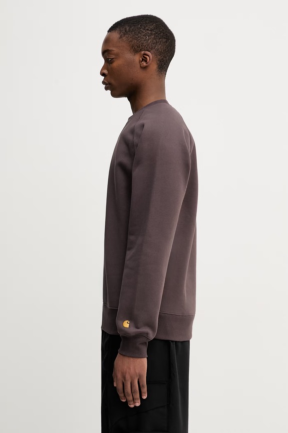 Carhartt WIP Chase Sweat суичър с качулка от памук мъжки I033660.3LNXX кафяв SS26